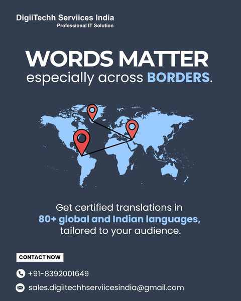 Cover photo of DigiiTechh Serviices India - 80+ Languages High Quality Certified Translation